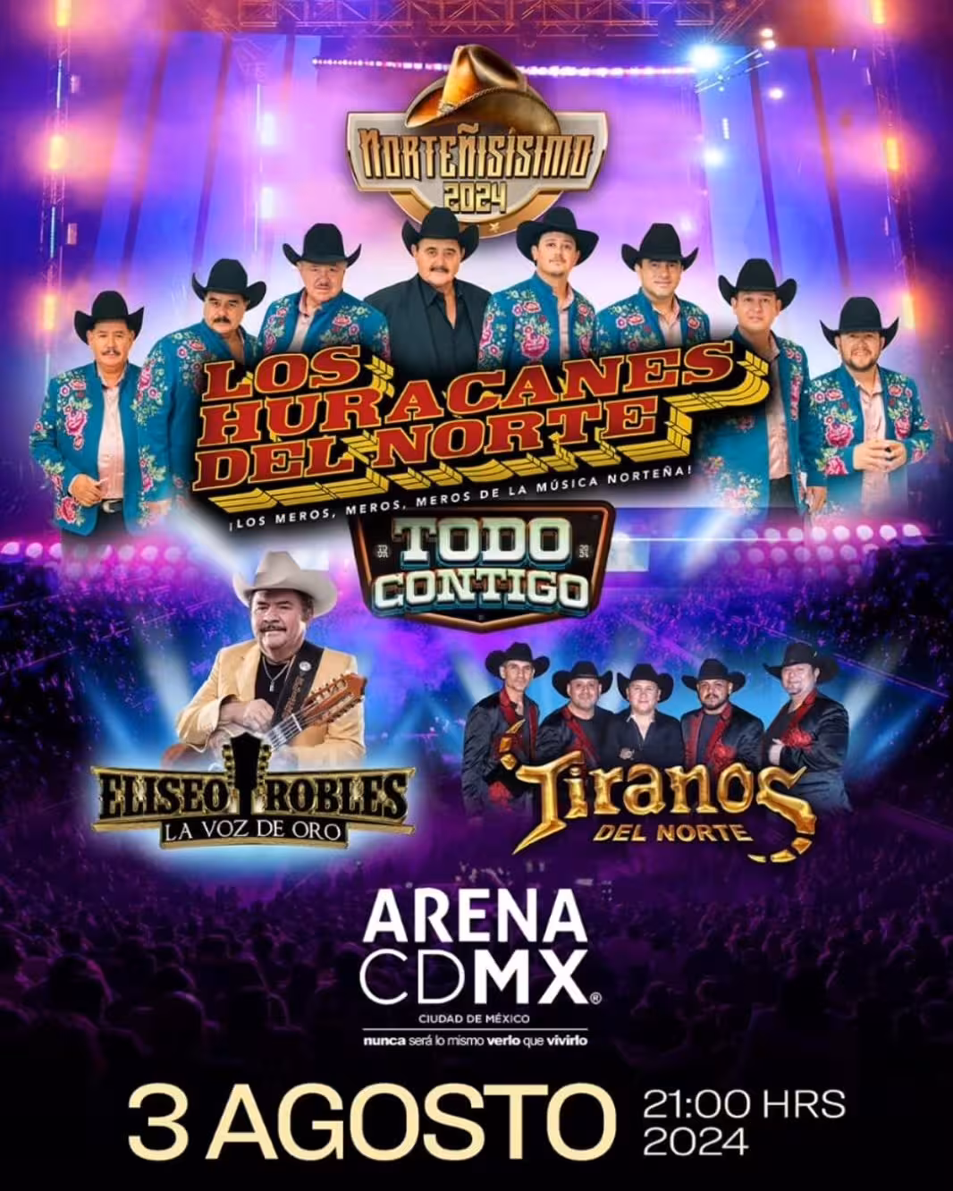 HURACANES DEL NORTE AGOSTO 2024 ARENA CDMX CARTEL